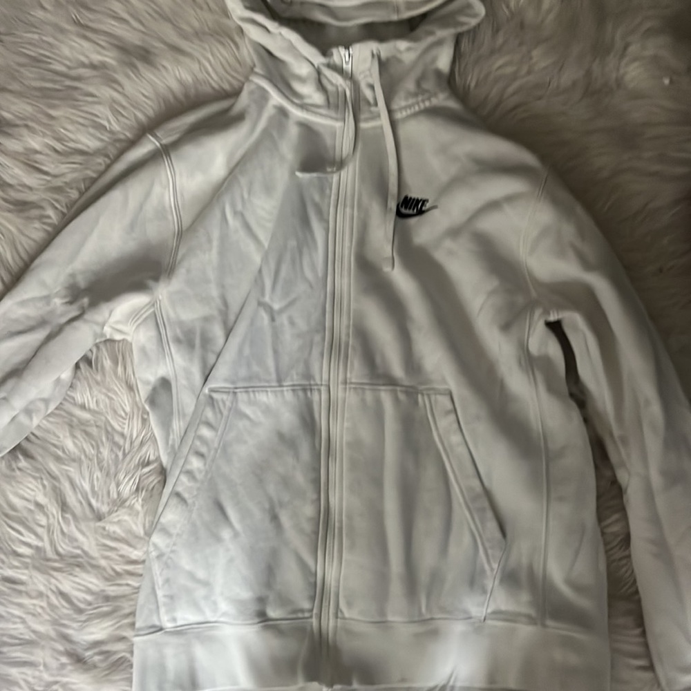 White nike zip up hoodie